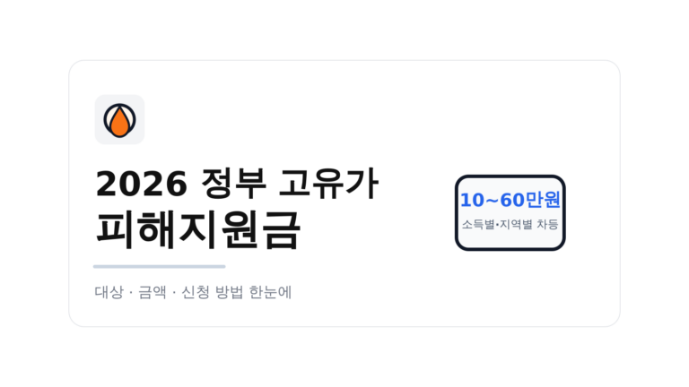 2026 정부 고유가 피해지원금 대표 썸네일