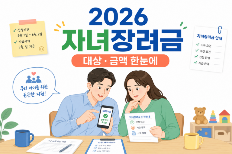 2026년 자녀장려금 신청 대상과 지급 금액 대표 썸네일