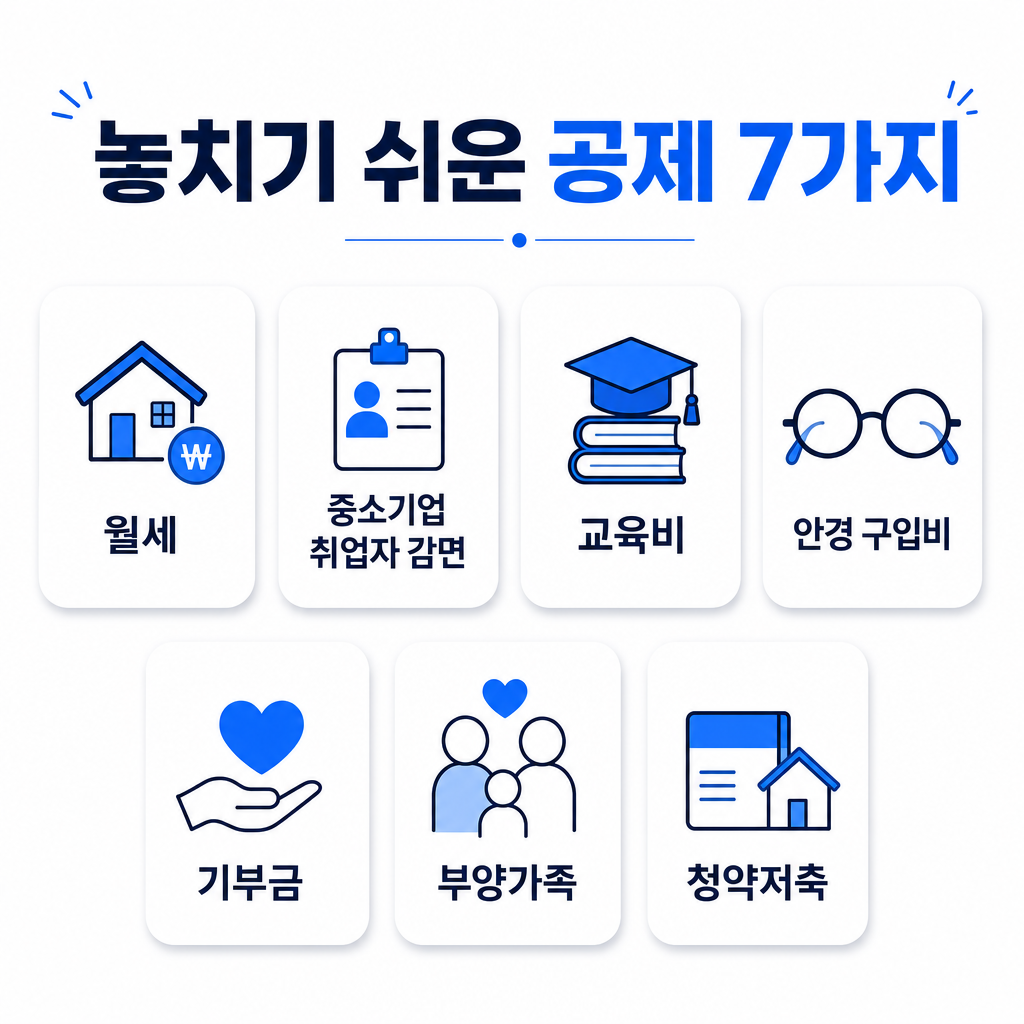 개발자 연말정산 놓치기 쉬운 공제 7가지 인포그래픽