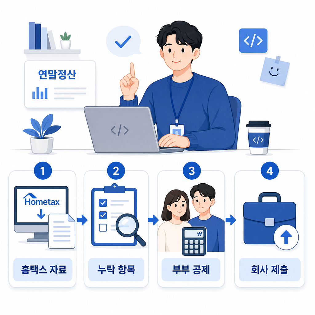 개발자 연말정산 준비 4단계 프로세스 이미지