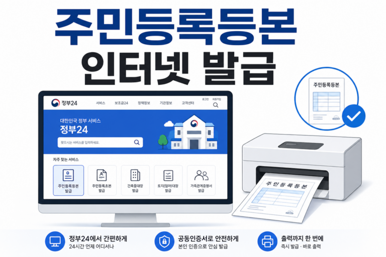 2026년 주민등록등본 인터넷 발급 방법 대표 썸네일