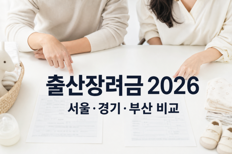 출산장려금 2026 서울 경기 부산 비교 대표 썸네일