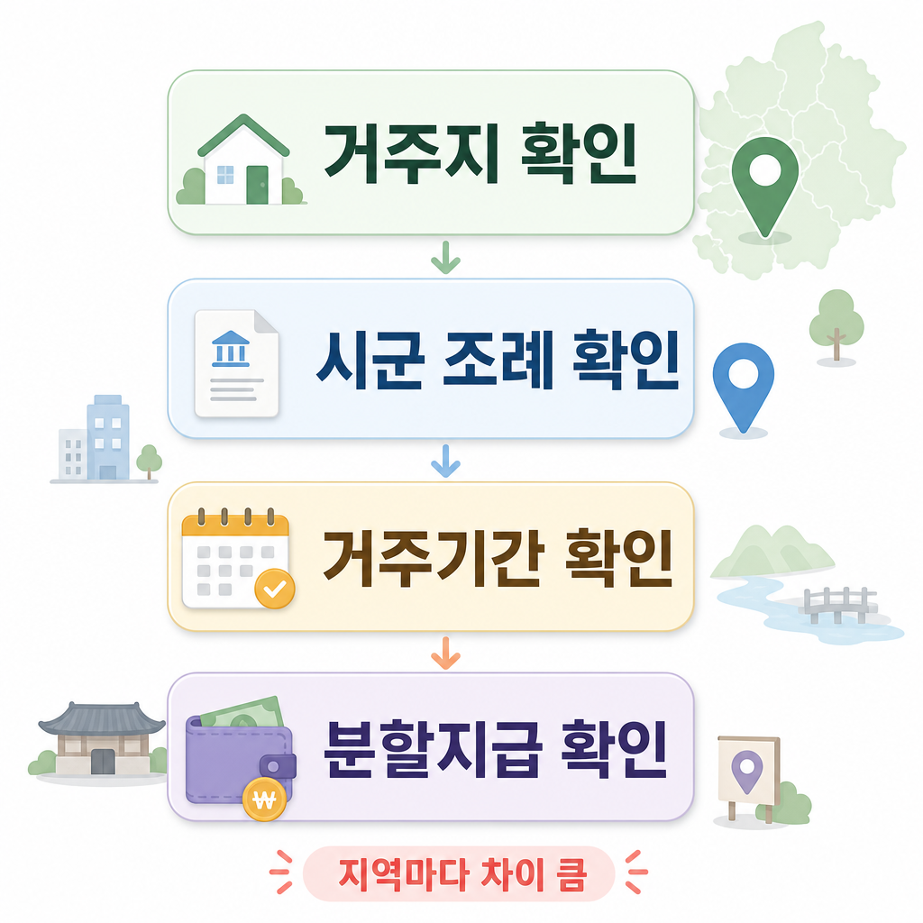 경기도 시군별 출산장려금 차이를 보여주는 프로세스 이미지