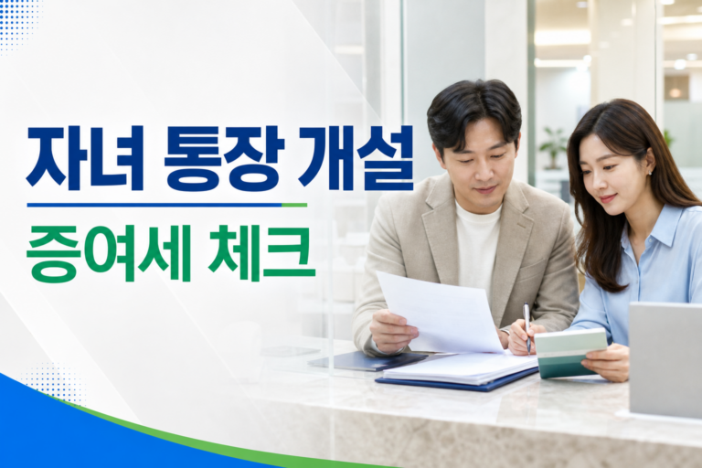 자녀 통장 개설과 증여세 체크를 보여주는 대표 썸네일