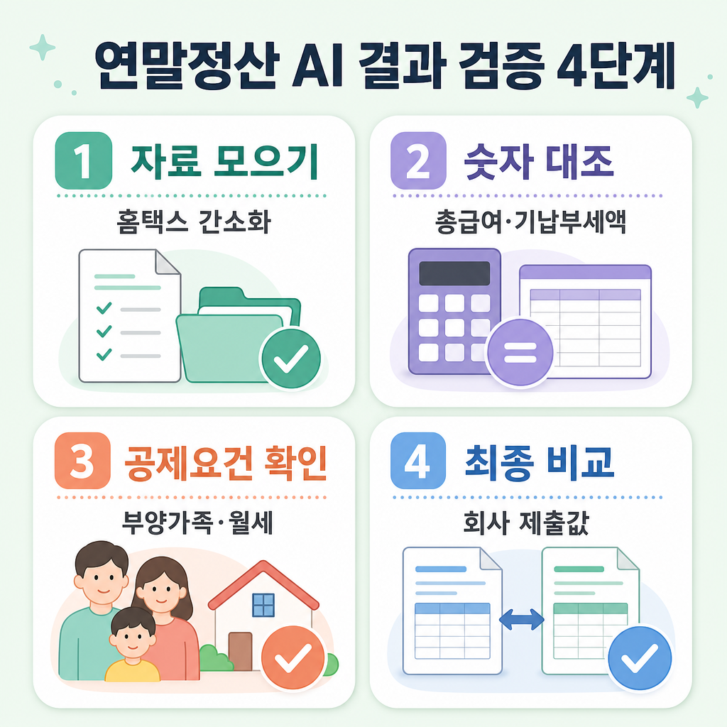 연말정산 오차 원인 5가지를 정리한 다색 인포그래픽