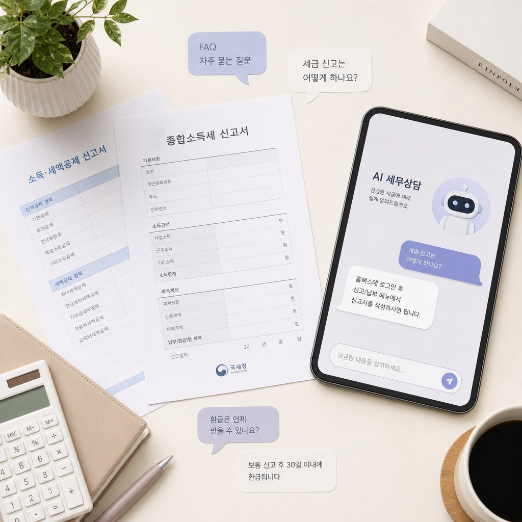 자주 묻는 질문을 떠올리는 직장인의 모습