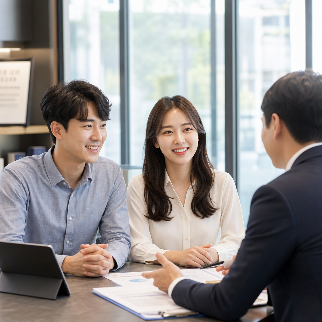 FAQ 섹션을 안내하는 편안한 상담 분위기 이미지