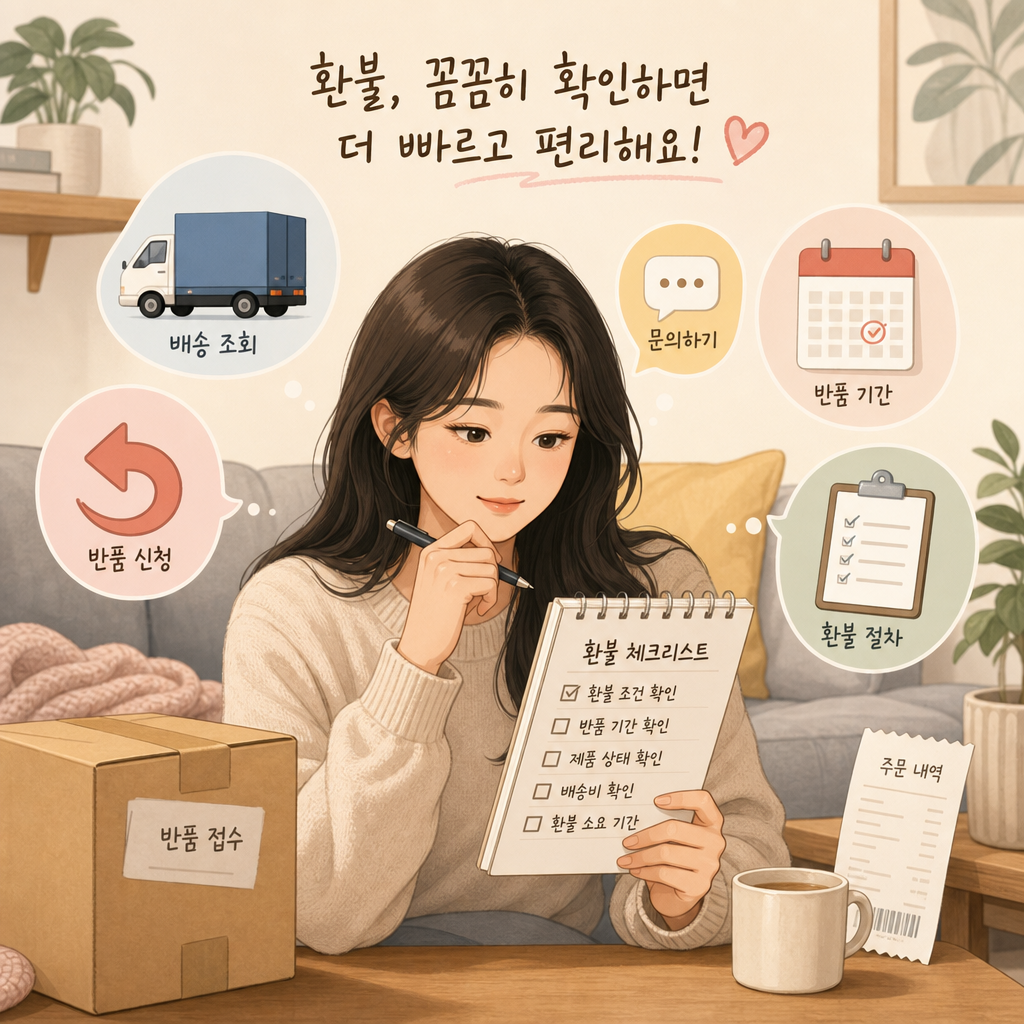 쿠팡 반품 FAQ를 안내하는 깔끔한 정보형 이미지