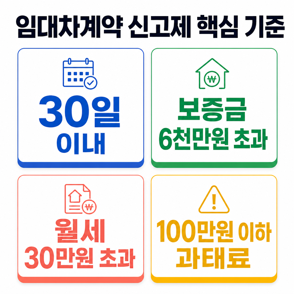 임대차계약 신고제 기준과 과태료 인포그래픽