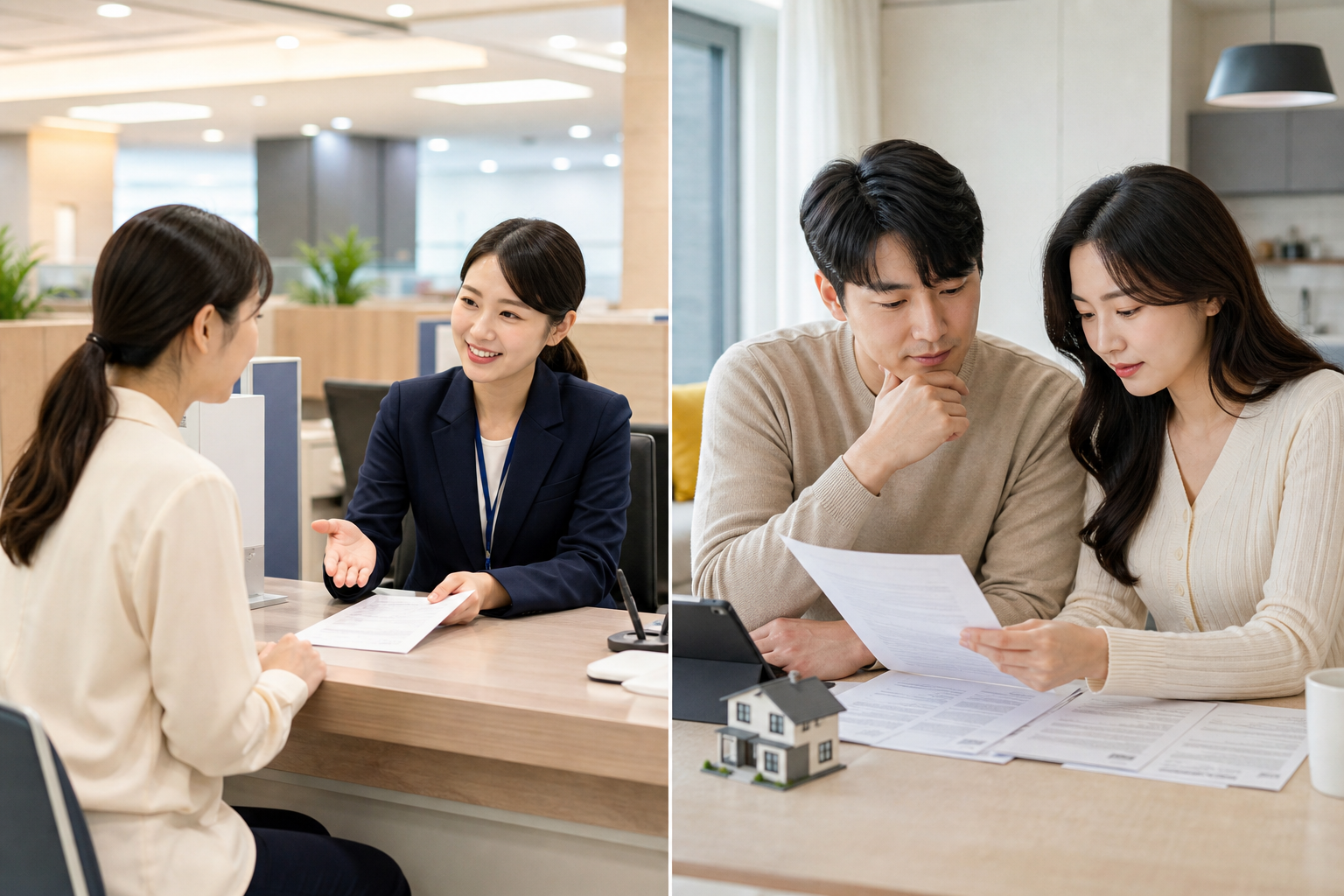 주민센터 방문과 온라인 확인을 비교한 확정일자 안내 이미지