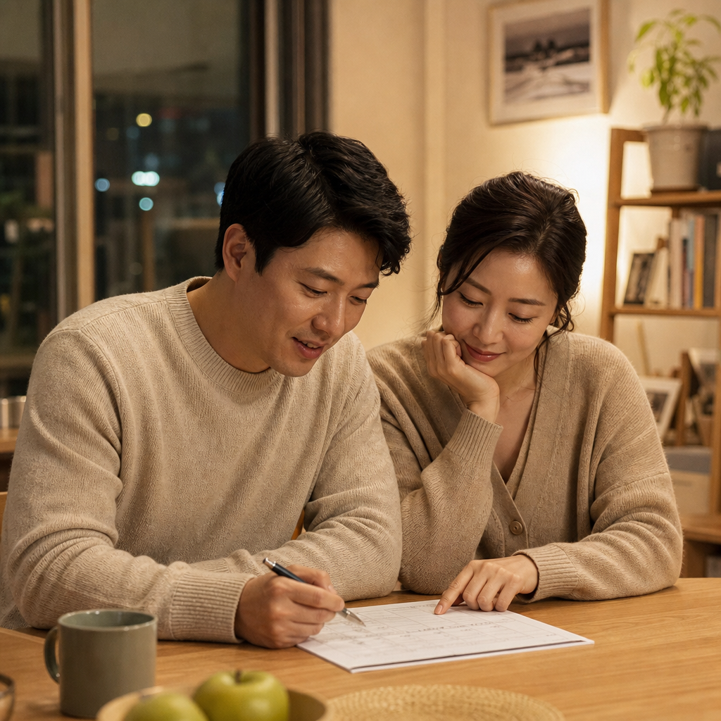 확정일자 FAQ를 확인하는 부부 이미지