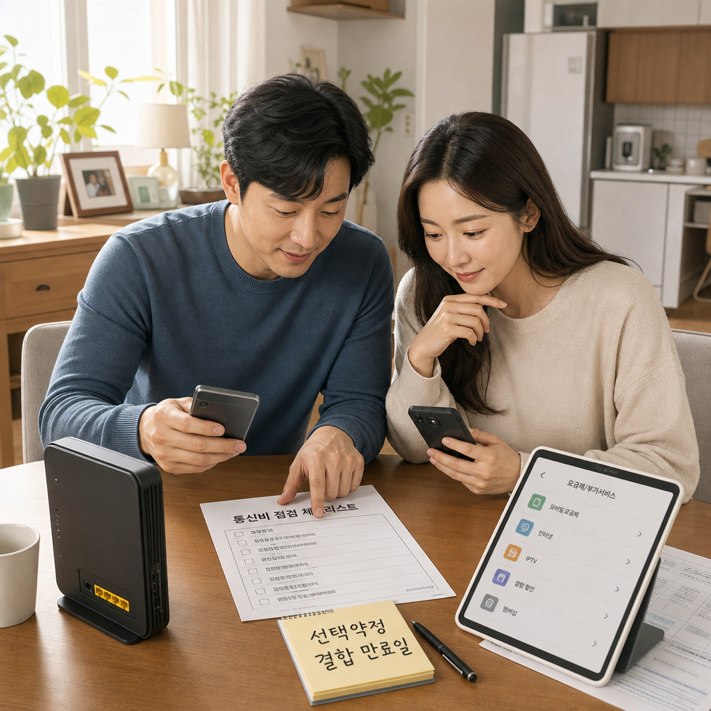 결합 할인과 선택약정 점검 순서를 보여주는 장면