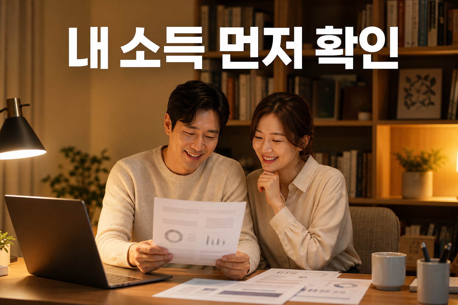 체크를 마치고 안도하는 한국 직장인 부부의 결론 이미지