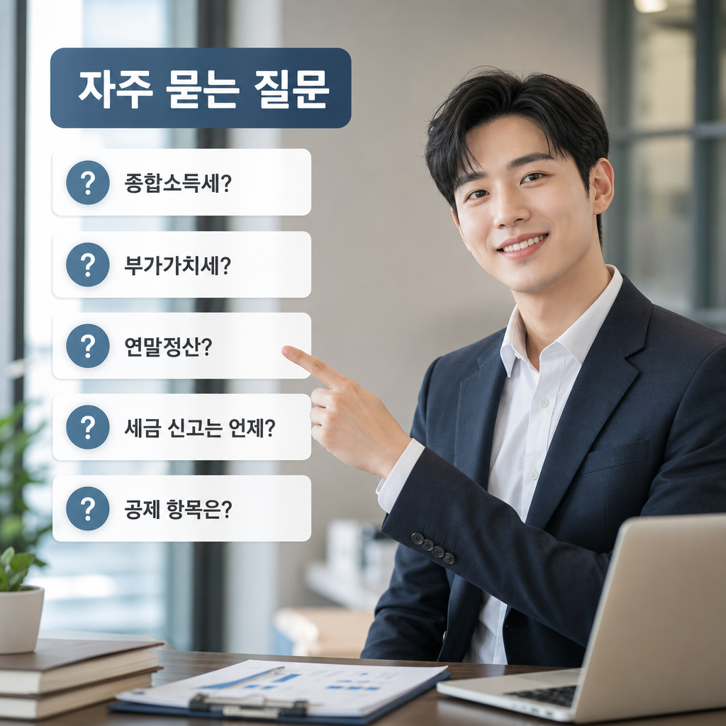 자주 묻는 질문을 안내하는 상담형 이미지