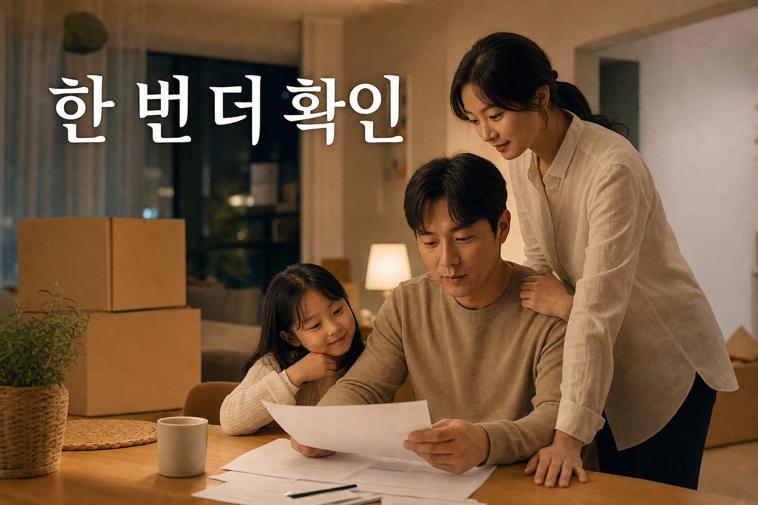 이사 후 주소를 다시 확인하는 따뜻한 결론 이미지