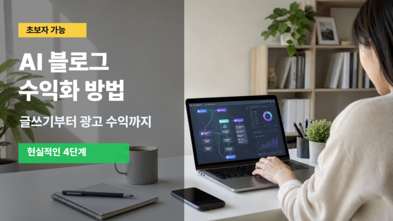 AI 블로그 수익화 방법, 초보자가 시작하는 현실적인 4단계