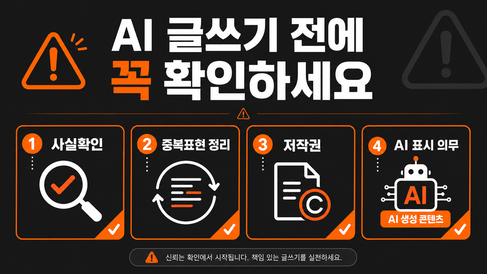 AI 블로그 글쓰기 시 주의해야 할 4가지 체크리스트
