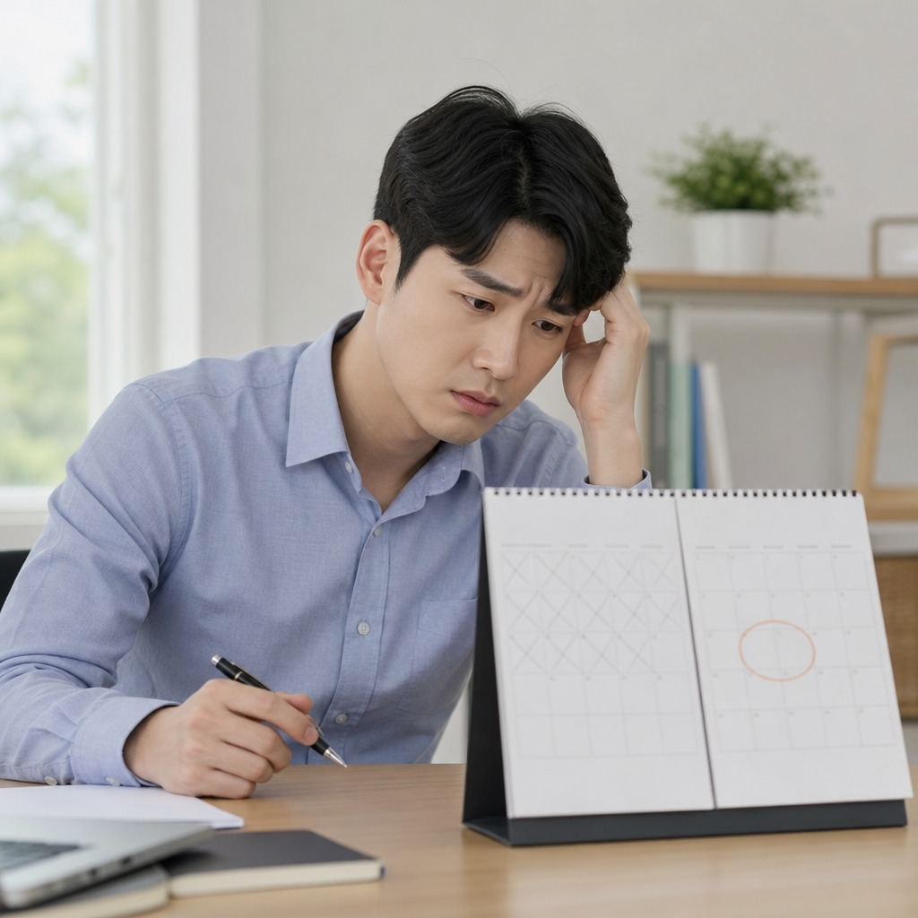 5월 신청을 놓친 달력과 6월 기한 후 신청 표시