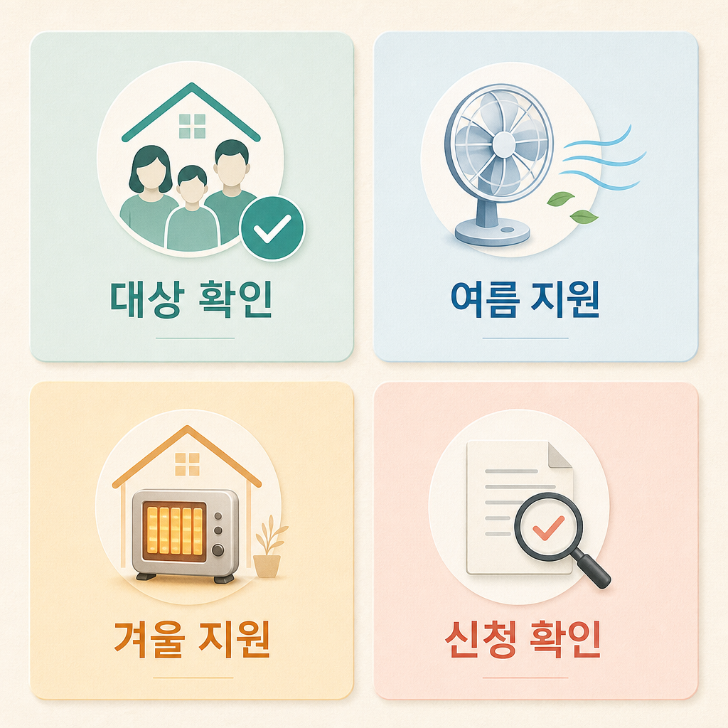 에너지바우처 대상과 지원금액 인포그래픽