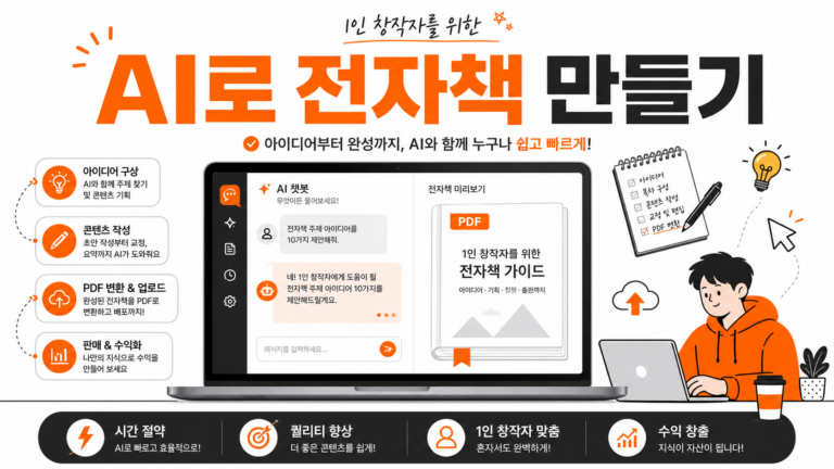 AI로 전자책 만들어 크몽 클래스101에 판매하는 법 대표 이미지