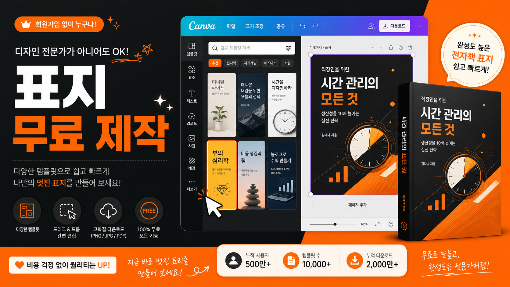 전자책 표지 무료 디자인 방법 인포그래픽