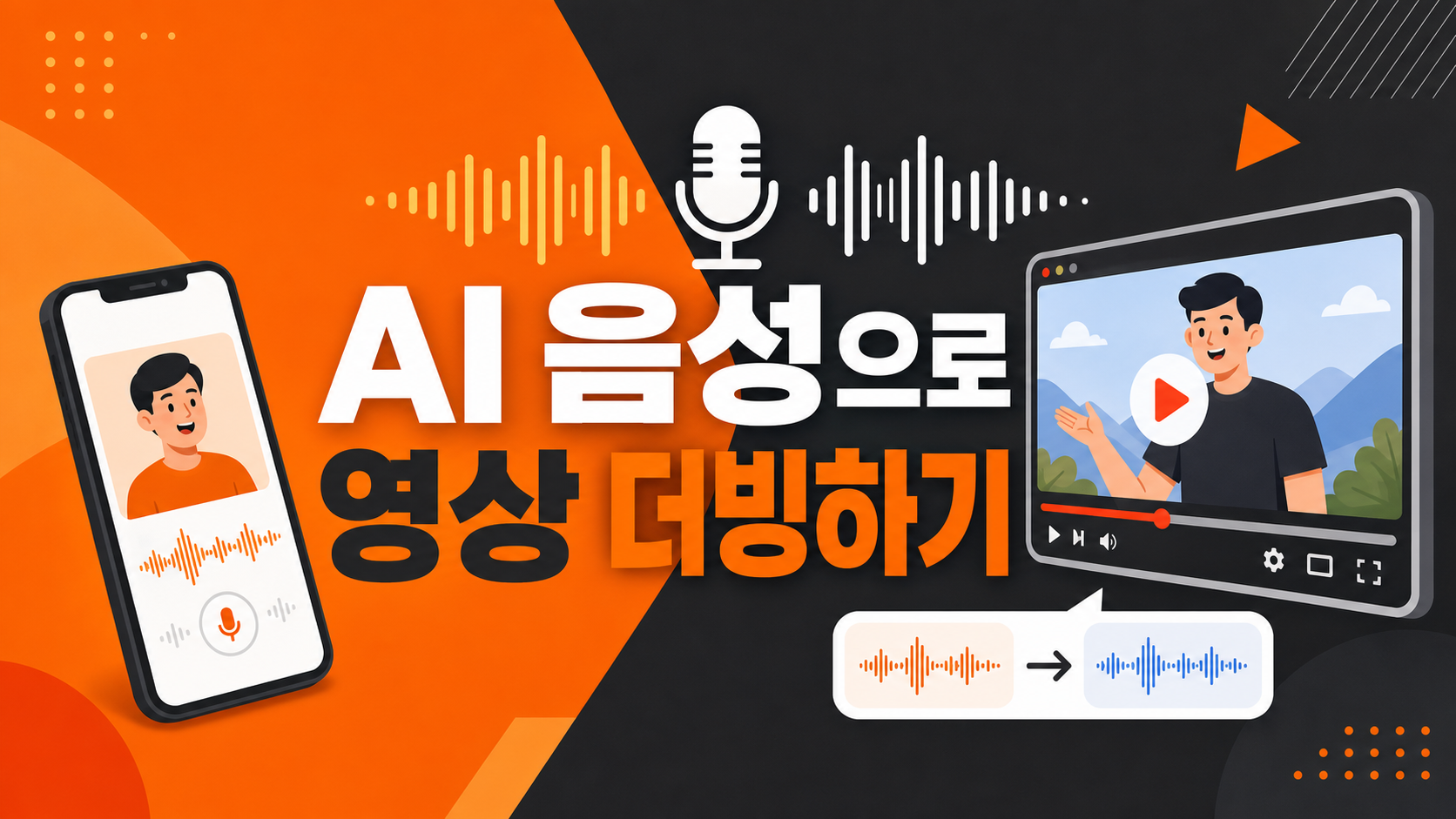 AI 음성으로 유튜브 영상 나레이션을 만드는 법을 소개하는 인포그래픽