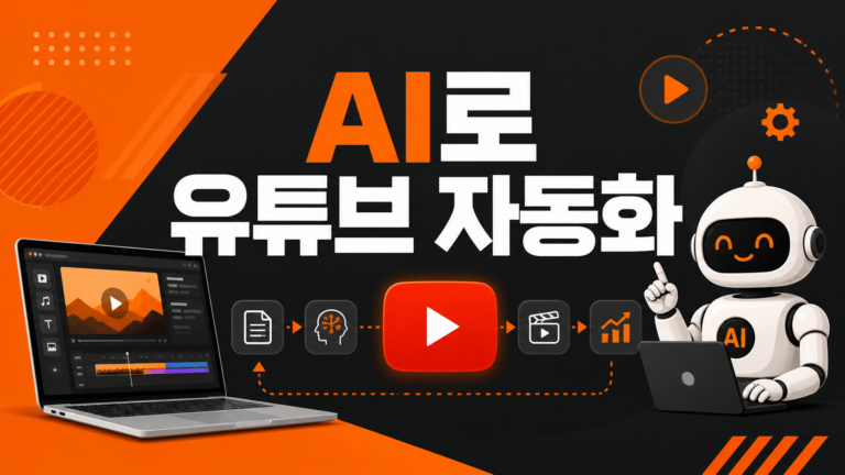 AI로 유튜브 채널을 자동화하는 방법을 보여주는 인포그래픽