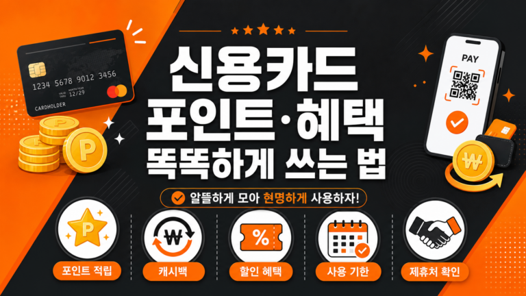 신용카드 포인트와 혜택 활용법 소개 대표 인포그래픽