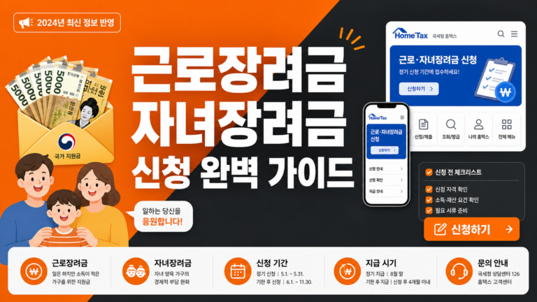 근로장려금·자녀장려금 신청 가이드 대표 인포그래픽