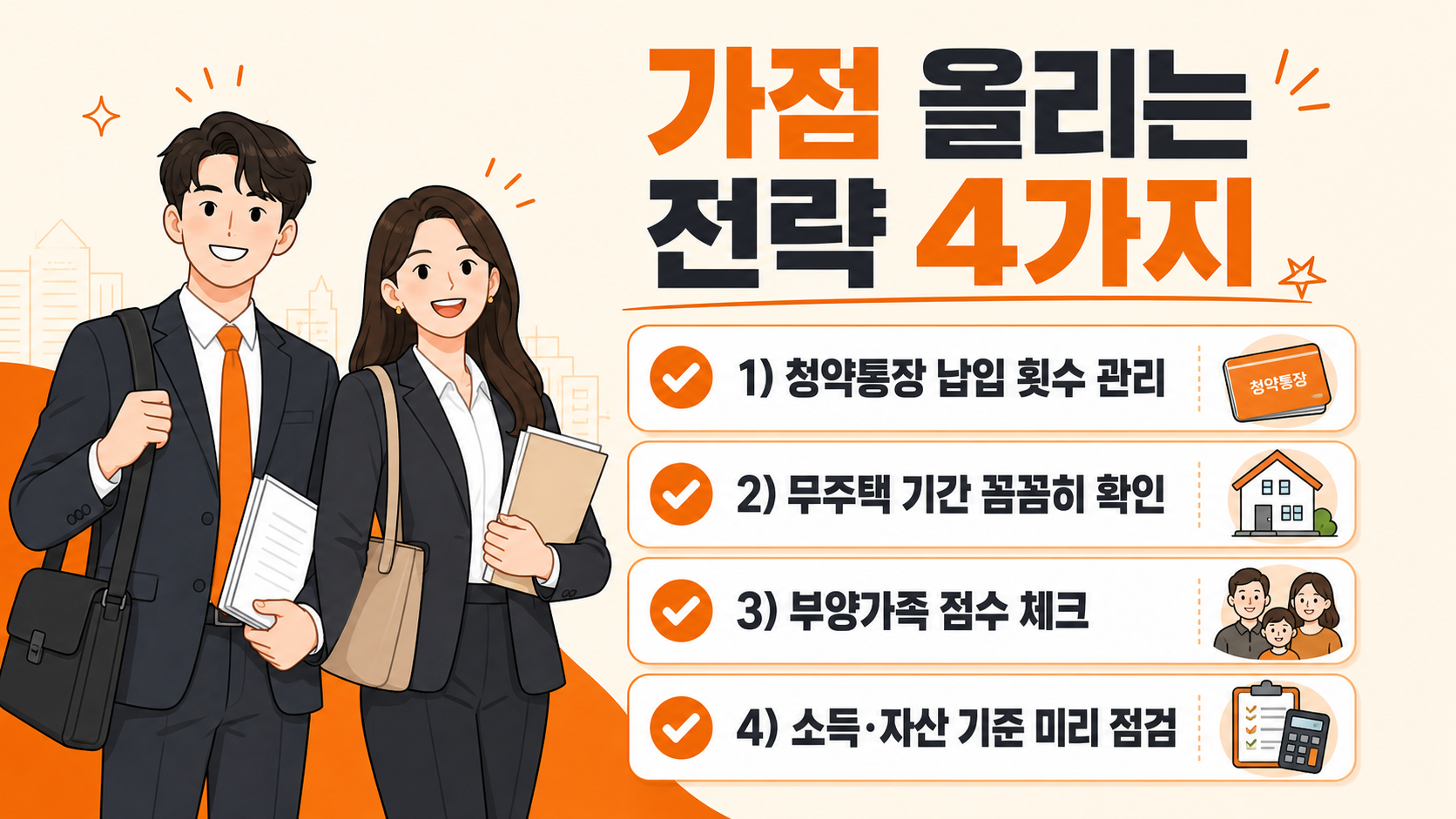 맞벌이 직장인 청약 가점 올리는 전략 인포그래픽