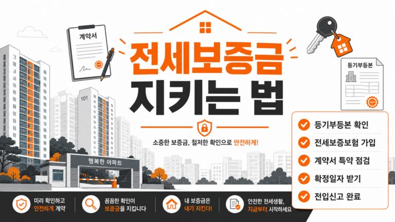 전세보증금을 지키는 방법 핵심 체크리스트 인포그래픽
