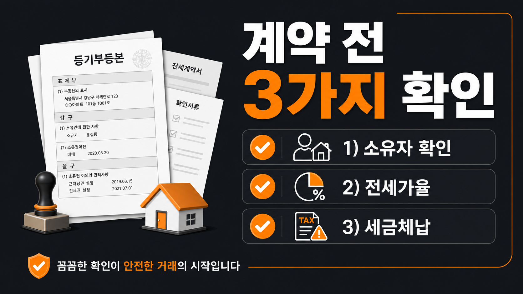전세 계약 전 필수 확인 사항 체크리스트 인포그래픽