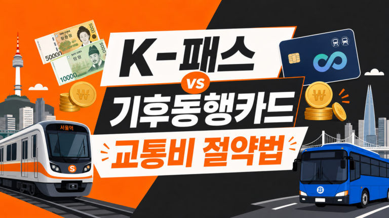K-패스와 기후동행카드 교통비 절약법 비교 인포그래픽