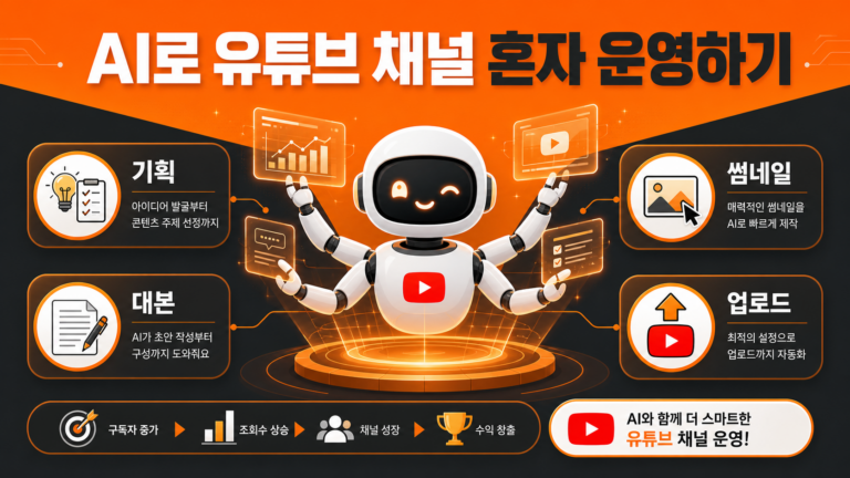 AI 툴로 유튜브 채널을 혼자 운영하는 방법 실전 가이드 대표 이미지