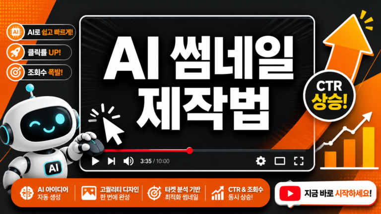 AI로 유튜브 썸네일 만드는 법 — 오렌지 톤 대표 인포그래픽