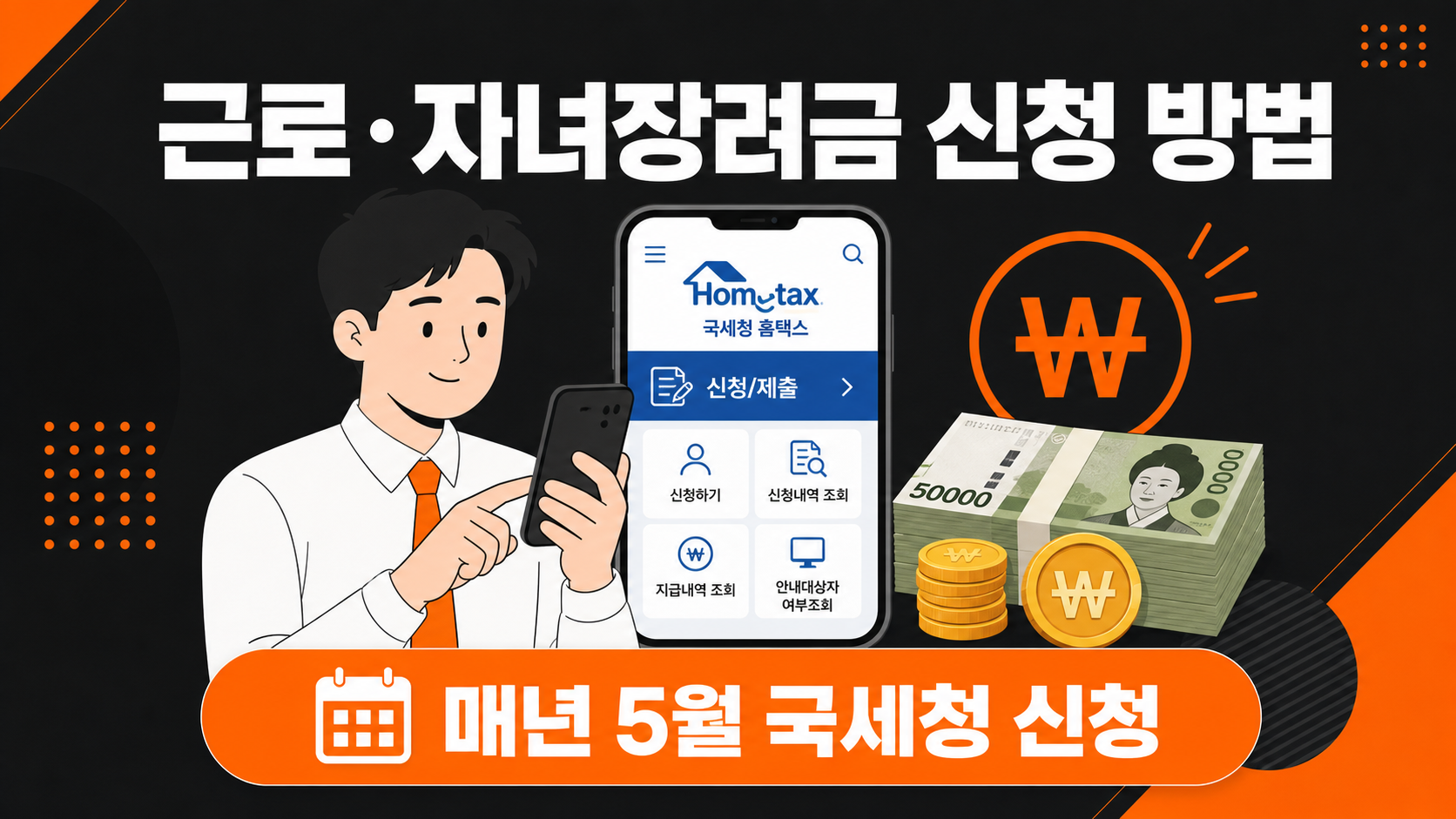 근로·자녀장려금 신청 방법 완벽 정리 인포그래픽