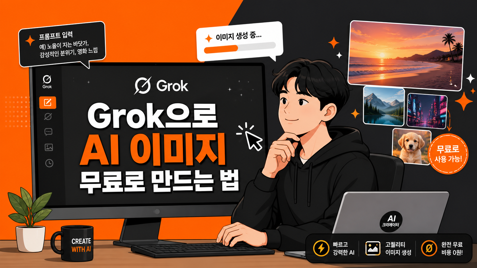 Grok Aurora AI 이미지 무료 생성 실전 가이드 인포그래픽