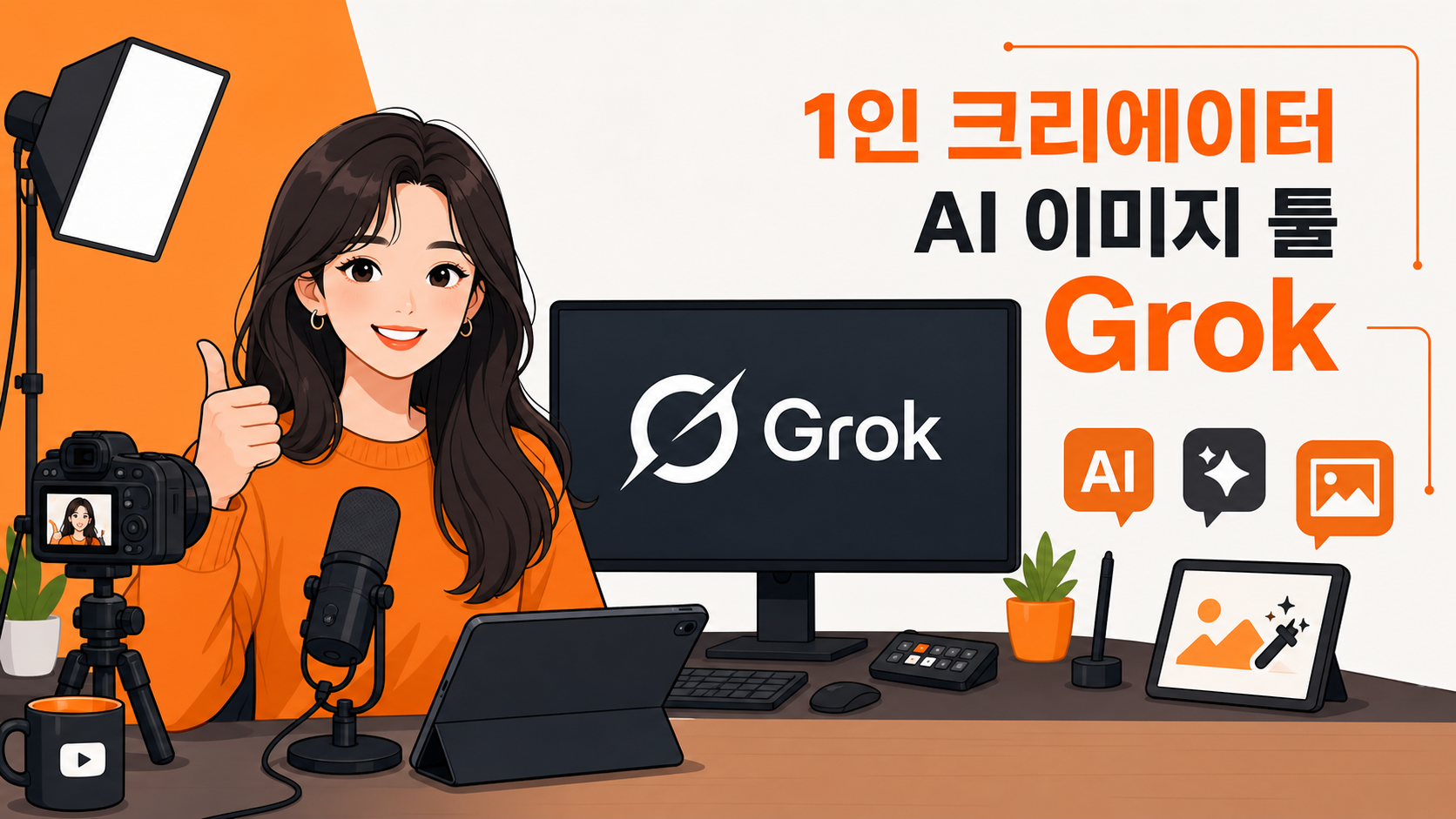 Grok이 1인 크리에이터에게 유용한 이유 인포그래픽