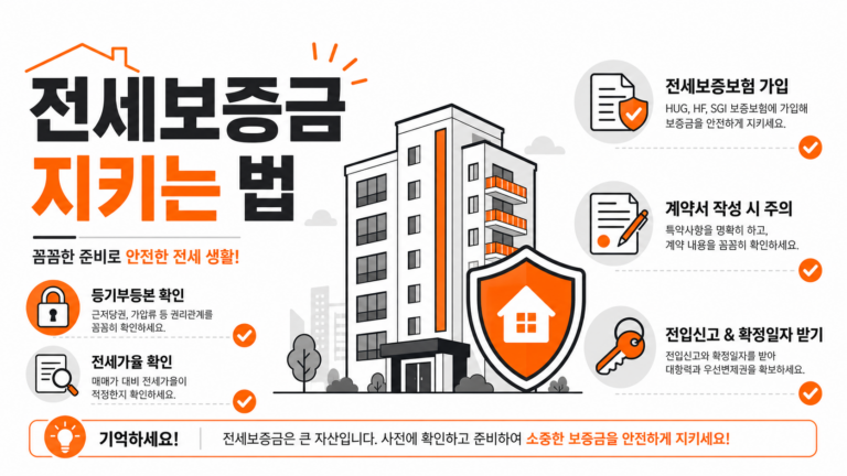 전세보증금 지키는 법 핵심 가이드 인포그래픽