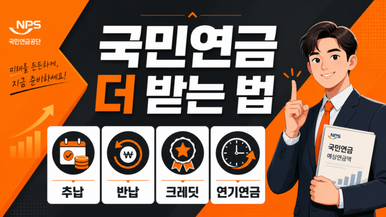 국민연금 수령액 높이는 방법 대표 인포그래픽