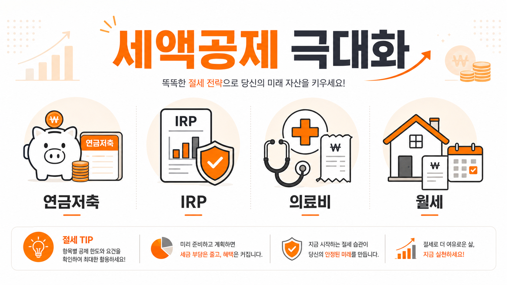 세액공제 핵심 항목 인포그래픽