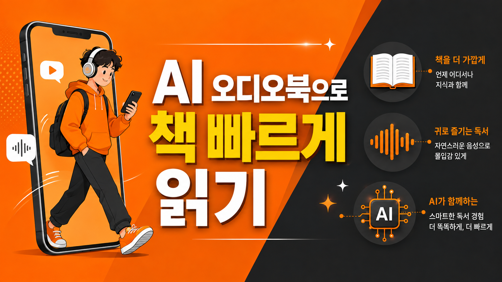 AI 오디오북으로 이동 중 독서하는 1인 크리에이터 루틴 대표 이미지