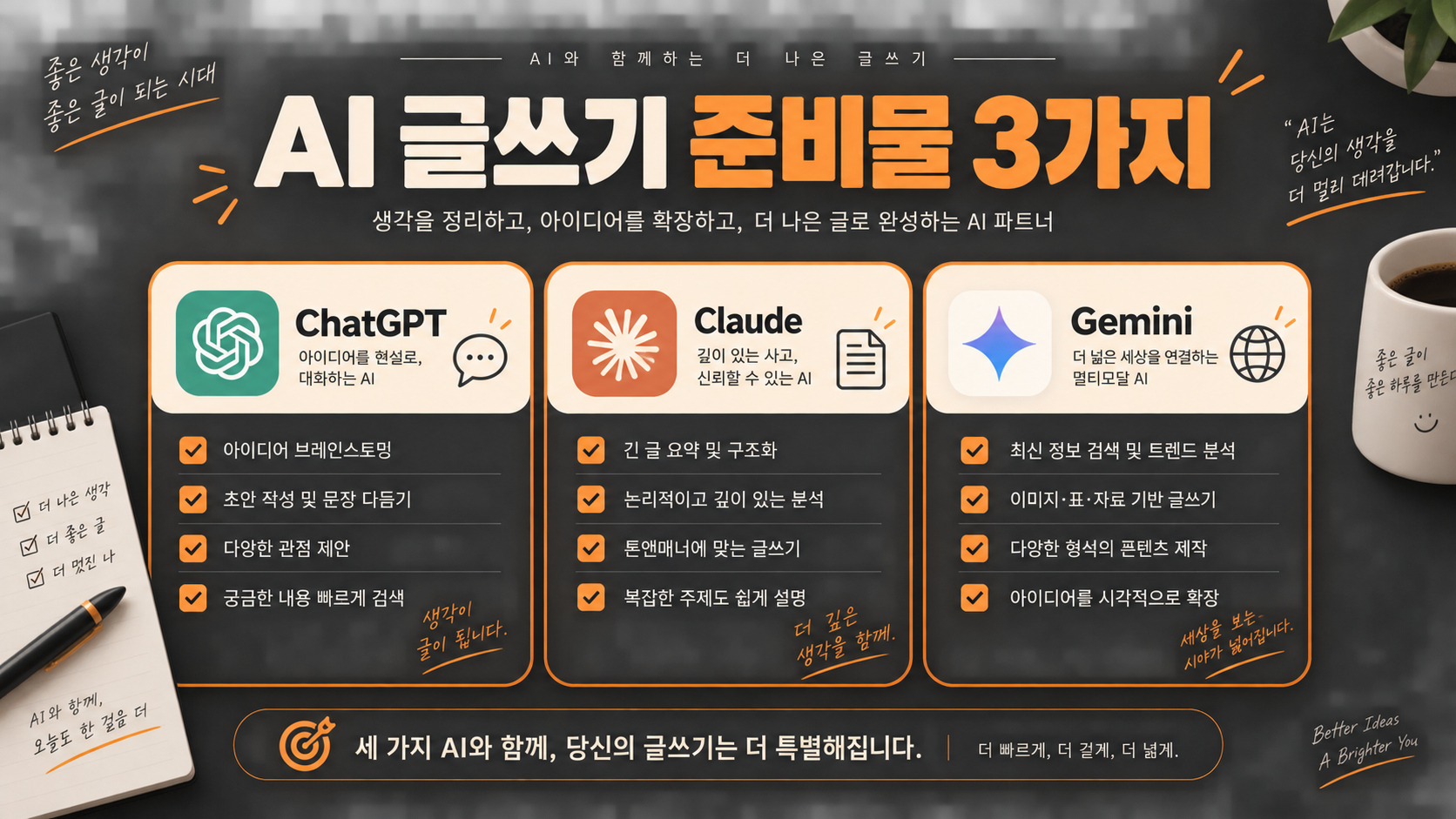 AI 블로그 글쓰기 준비물 안내 이미지