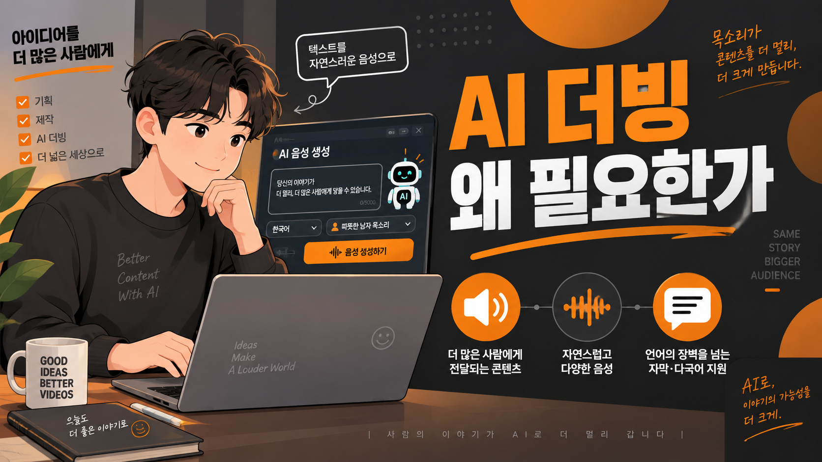 AI 더빙이 1인 크리에이터에게 필요한 이유 설명 이미지
