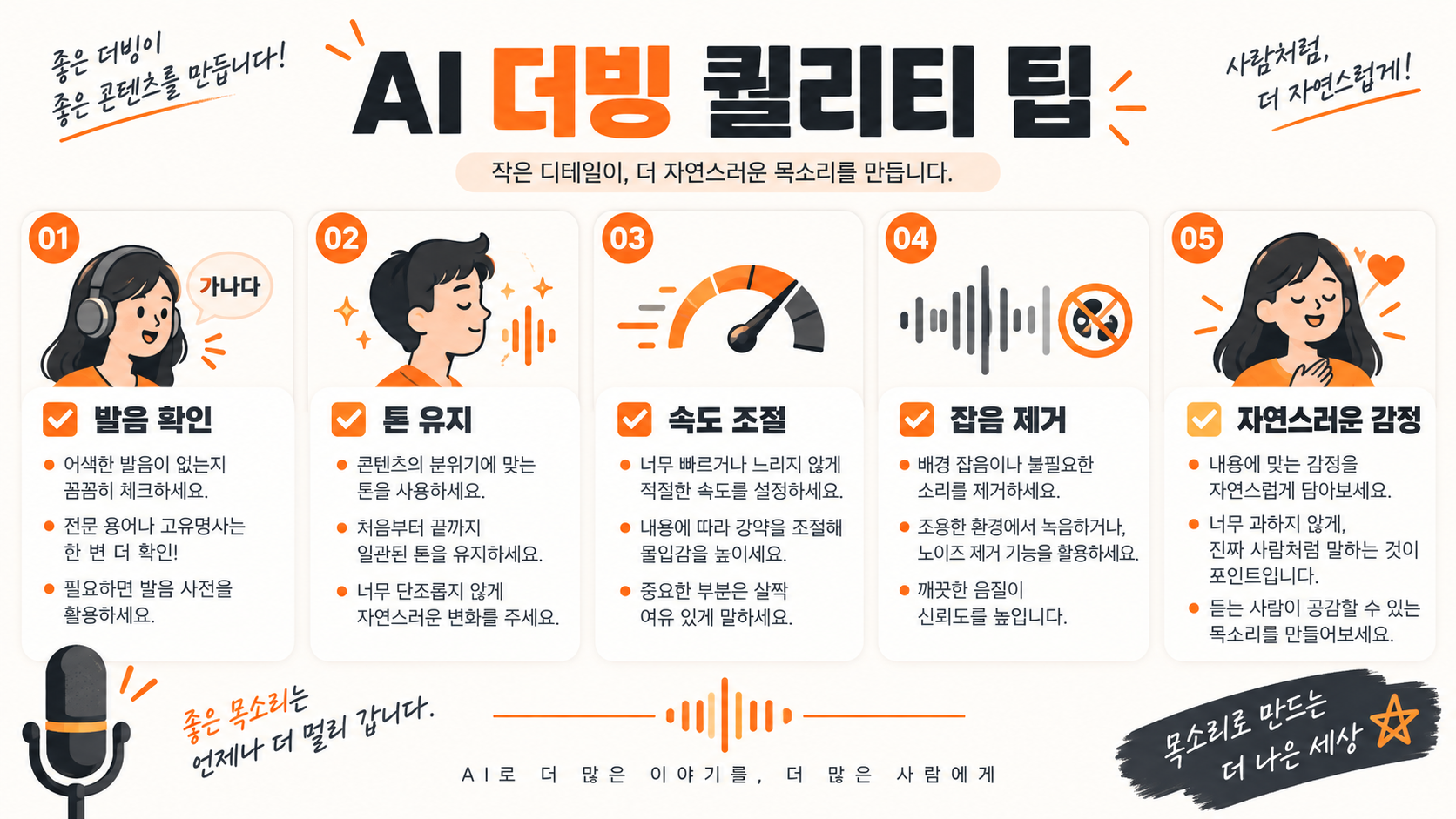 AI 더빙 퀄리티 높이는 팁과 주의사항 이미지