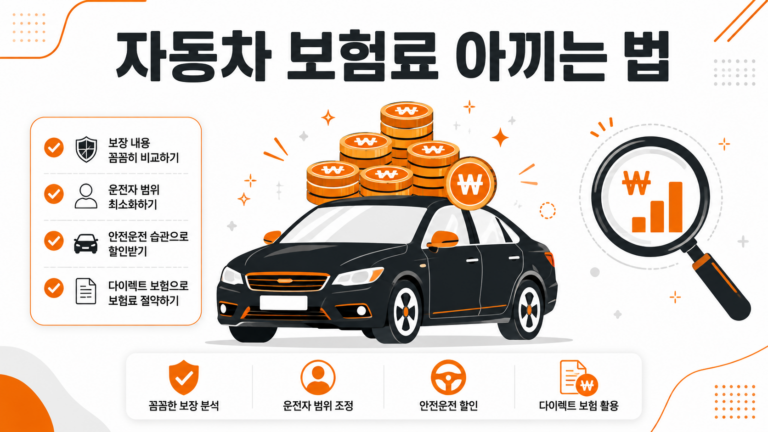 자동차 보험료 절약 방법 안내 대표 인포그래픽
