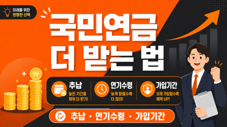 국민연금 수령액 늘리는 방법 안내 인포그래픽