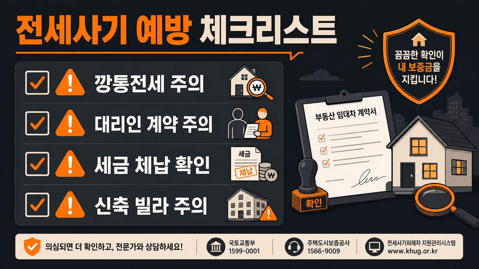 전세사기 유형별 예방 체크리스트 인포그래픽