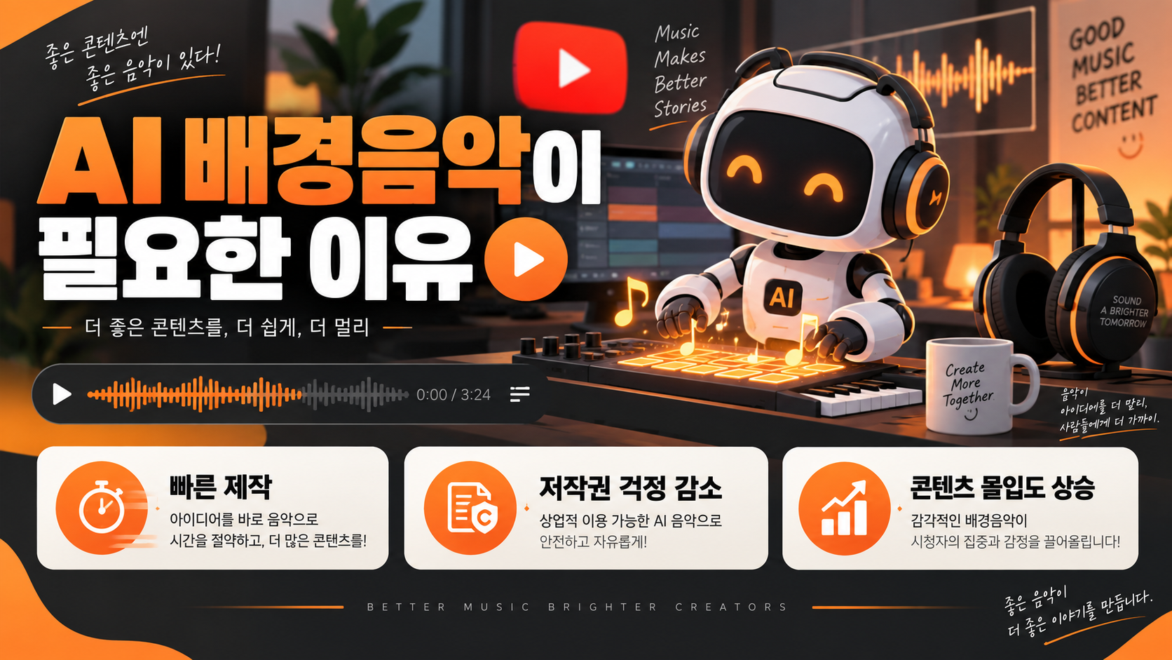 수노 AI 배경음악이 1인 크리에이터에게 필요한 이유 설명 이미지