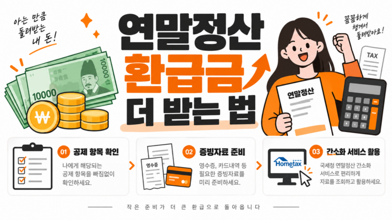 연말정산 환급금을 더 받는 공제 항목 총정리 인포그래픽